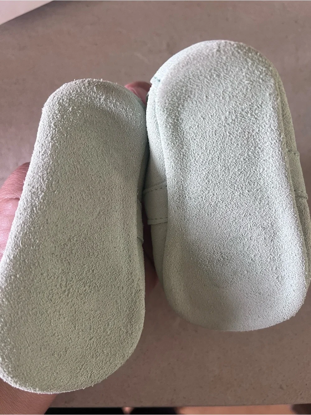 Zara Mint Green Suede Baby Moccasin Sandals